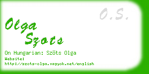 olga szots business card