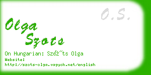 olga szots business card